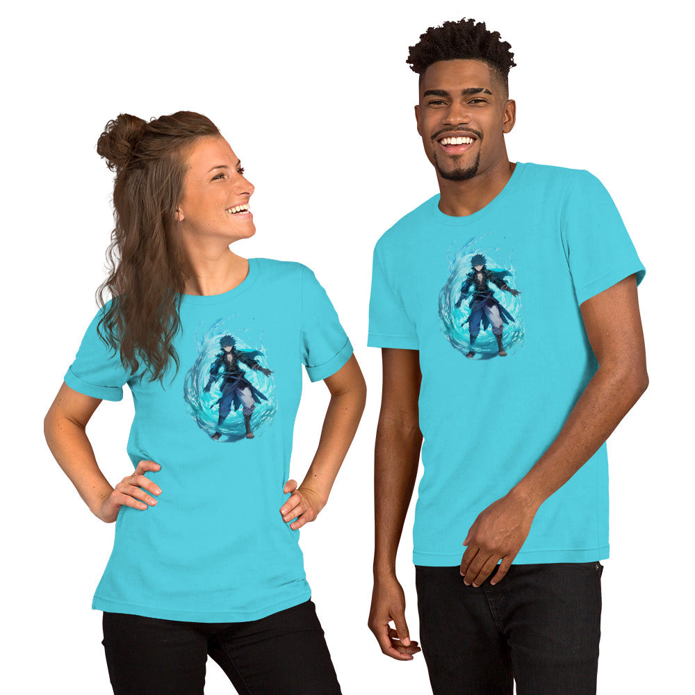 PEen Luxe T-shirt van zacht katoen met elegante pasvorm,voor uitzicht een paar die de t-shirt draagtockuproduct mockup
